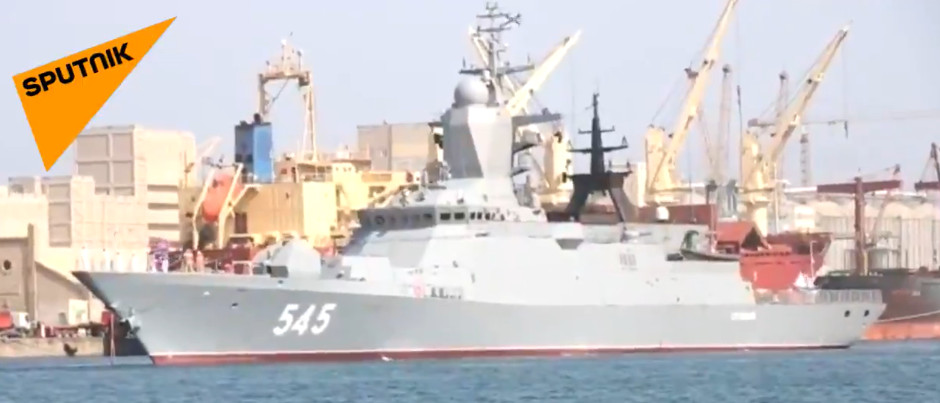 Russian Navy Ship Calls At Port Sudan in Red Sea