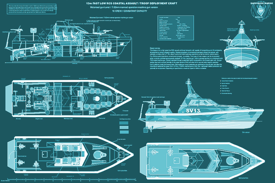 safehaven Marine Engineering Barracuda SV-11 SV-13 XSV-17 Interceptors